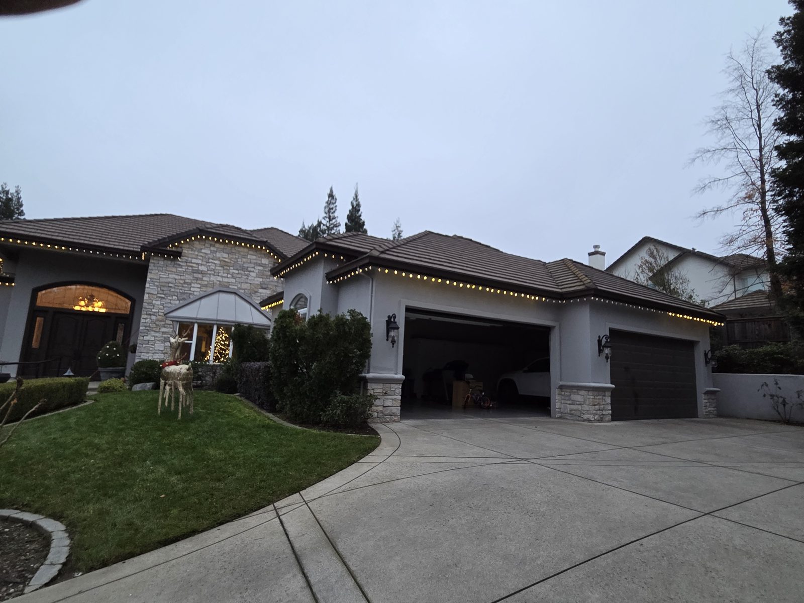 Christmas lights installed on a Sacramento-area home by Blair Handyman