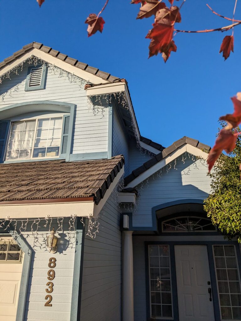Christmas lights installed on a Sacramento-area home by Blair Handyman