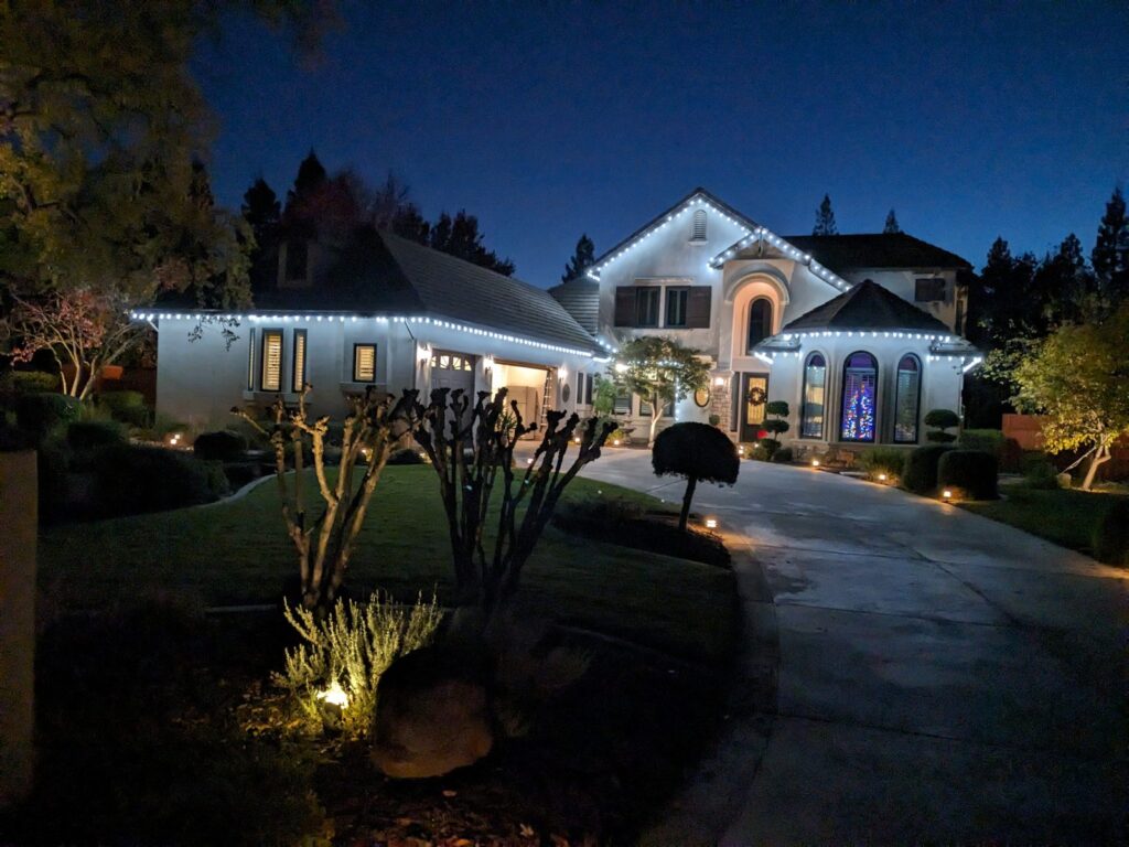 Christmas lights installed on a Sacramento-area home by Blair Handyman