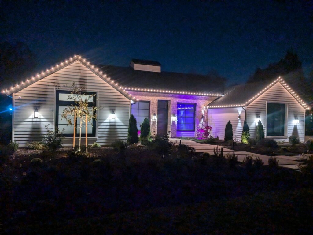 Christmas lights installed on a Sacramento-area home by Blair Handyman