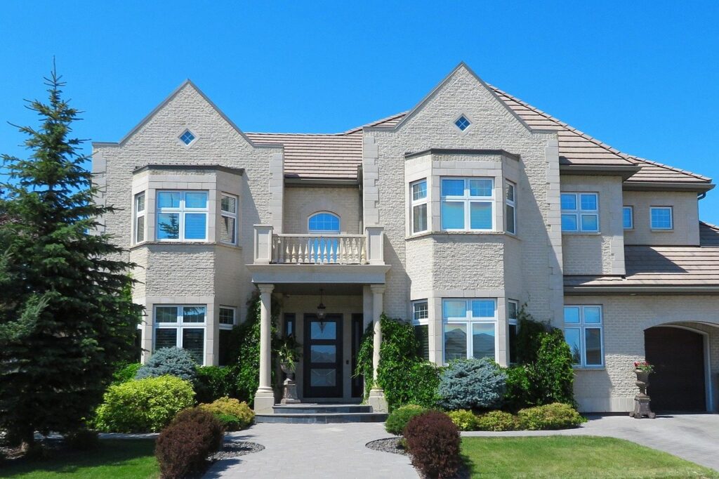 Large home with newly painted exterior