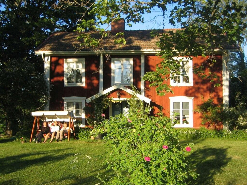 Home exterior painted in a warm tone