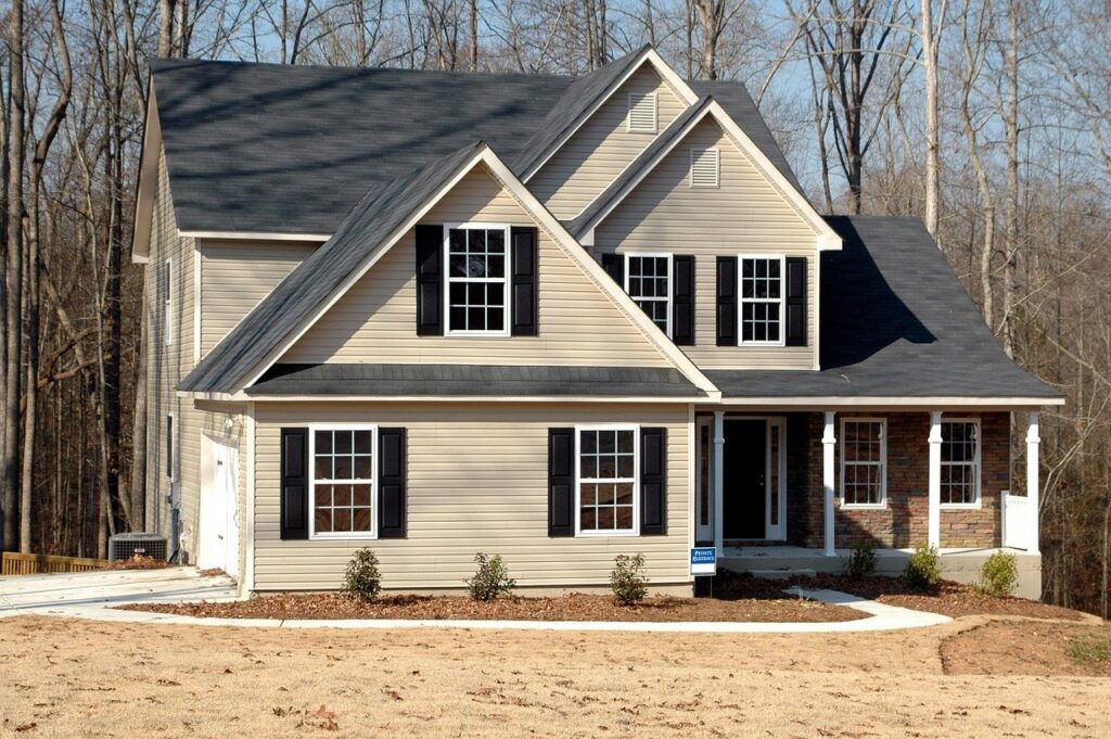 Home with newly painted siding and shutters